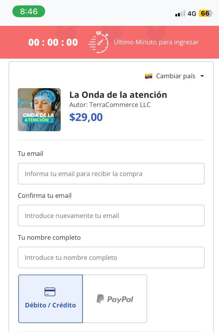 Paso 1: Ir a la página de pago de Hotmart